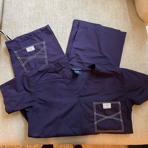 Blue Sky Eggplant Scrub Set